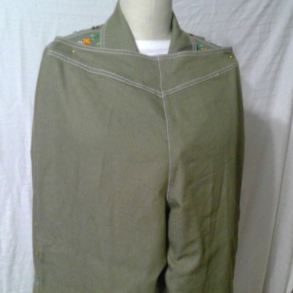 ITW Claude Brown Beaded Pant Suit Size 10 - Picture 12 of 14